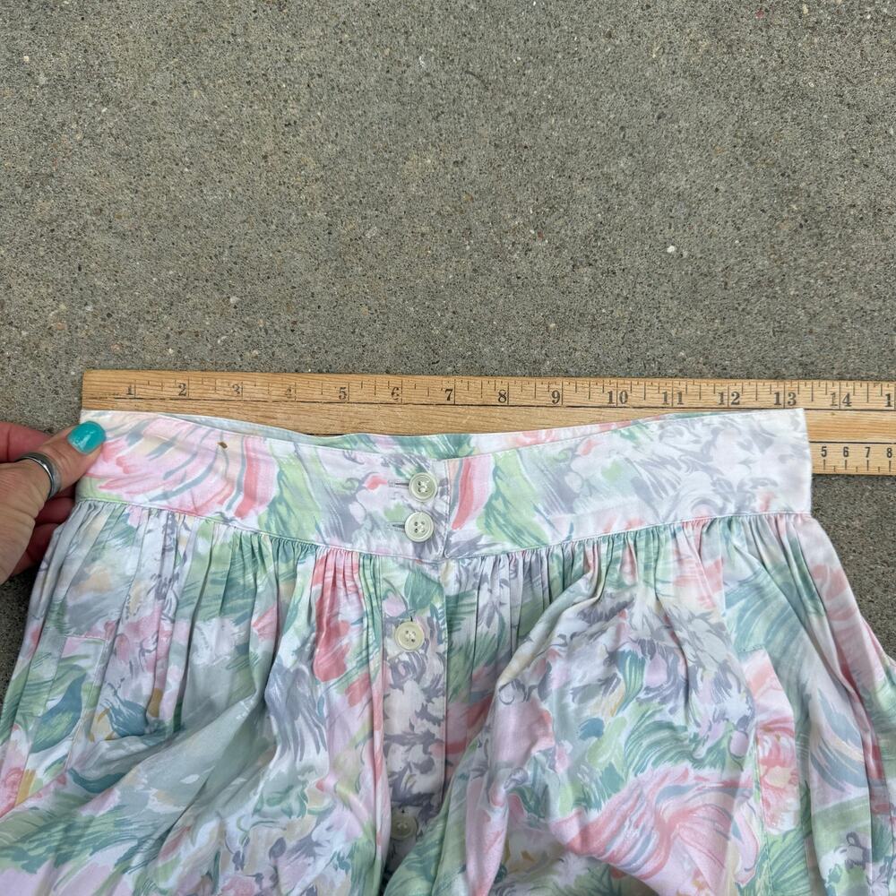 Charter Club Pastel Floral A-Line Yoke Button Front Skirt Pockets Cottagecore 8 - Picture 10 of 10
